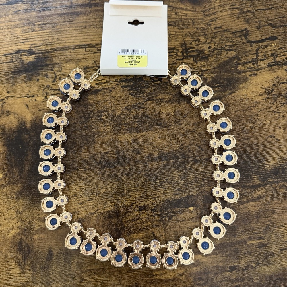 CLASSY ON 34th Two Tone Blue Stone Necklace/Bib 16"-18" NWT Ret $59.50 - Picture 5 of 6